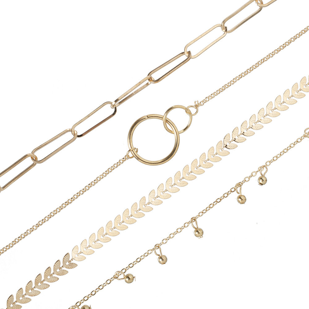Simple Geometric Chain Metal Personalized Circle Bracelets