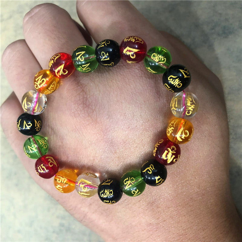 Motto Five Elements Crystal Prayer Beads Live Stall Scenic Spot Bracelet
