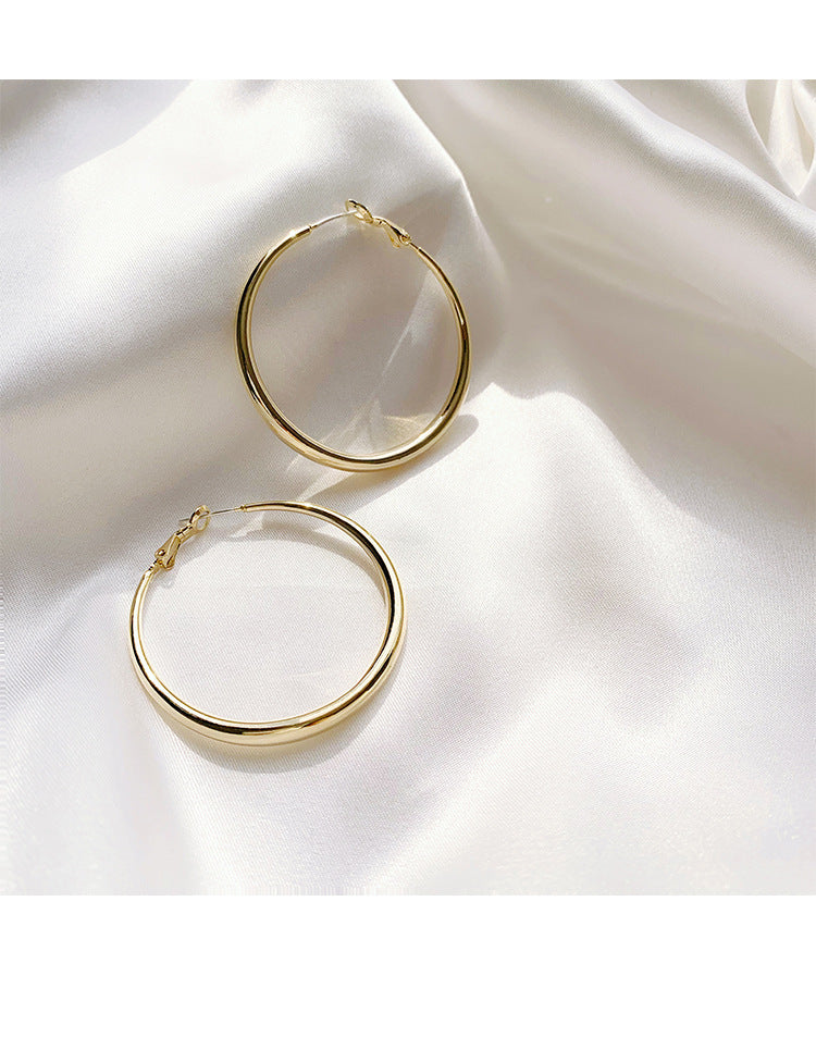 Ear Large Female Exaggerating Circle Metal Earrings