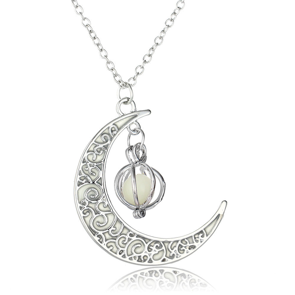 Moon Pumpkin Glowing Stone Noctilucent Christmas Necklaces