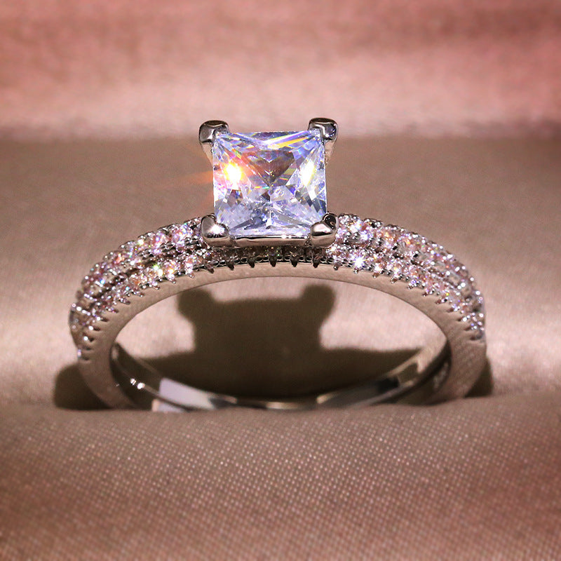 Cool Trendy Comfortable Popular White Zircon Ring