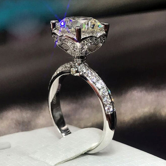 Sterling Sier Gold-plated Simple Luxury Artificial Diamond Rings
