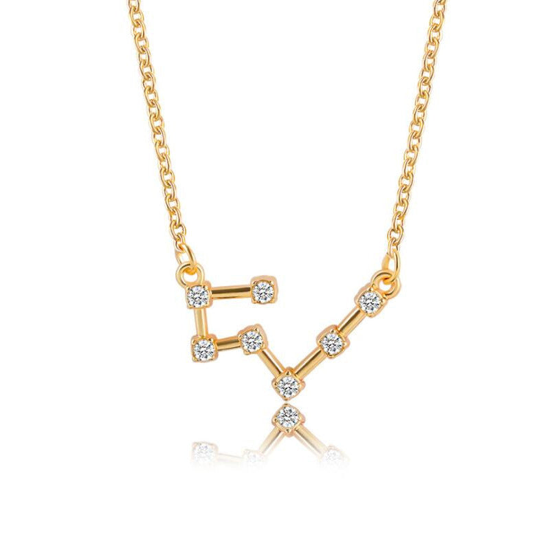 Twee Constellation Diamond Card Clavicle Chain Necklaces