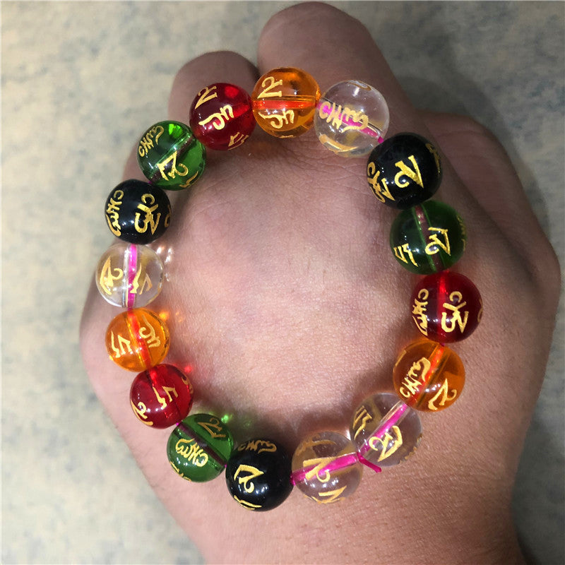 Motto Five Elements Crystal Prayer Beads Live Stall Scenic Spot Bracelet