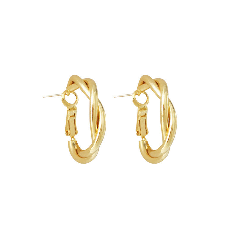 Sense Female Simple Personalized Twist Ear Rings