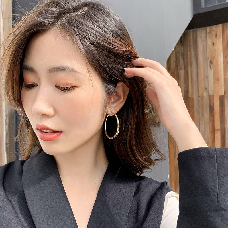 Ear Large Female Exaggerating Circle Metal Earrings