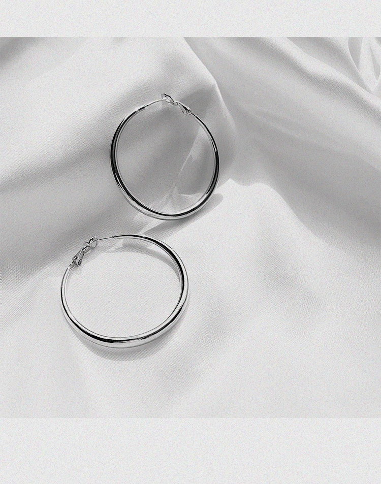 Ear Large Female Exaggerating Circle Metal Earrings