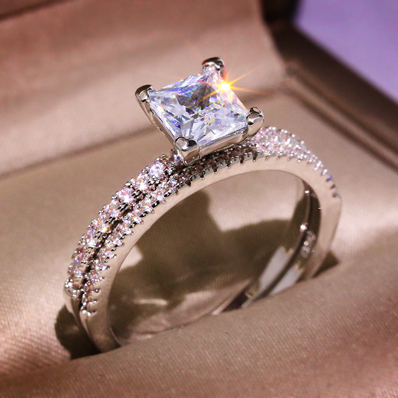 Cool Trendy Comfortable Popular White Zircon Ring