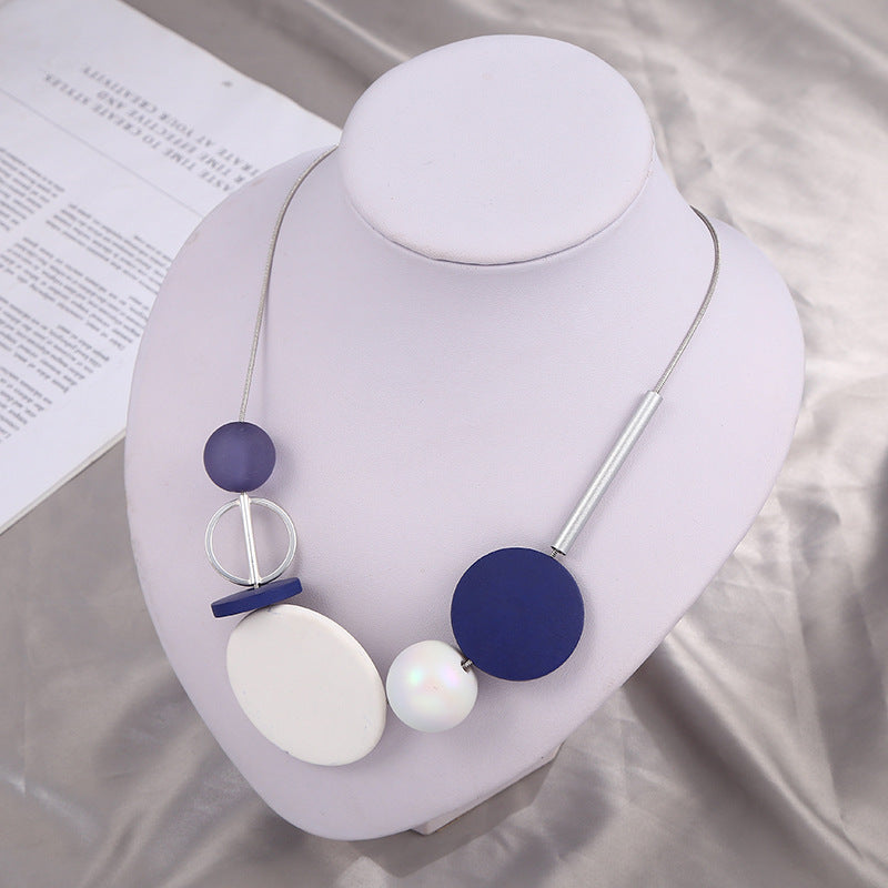Fashion Irregular Round Lady Daily Sweater Chain Necklace