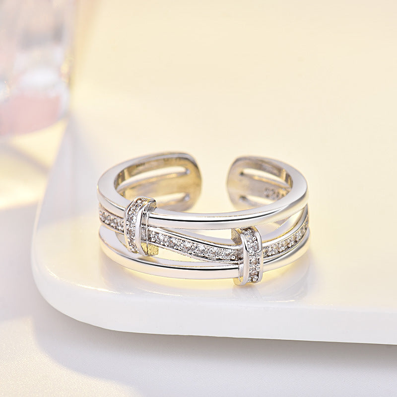 Cold Fashion Elegant Design Full Diamond Ring