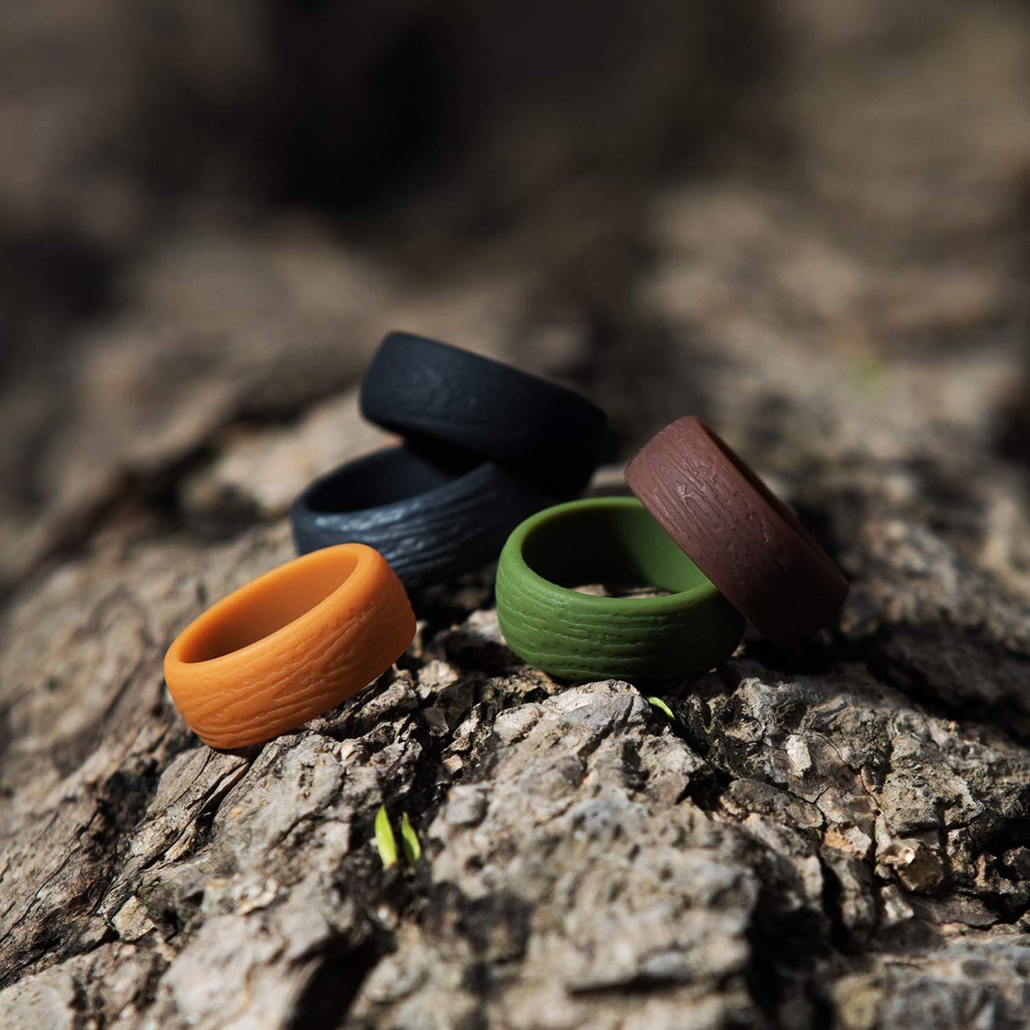Men's Pretty Bark Pattern Sports Ornament Rings