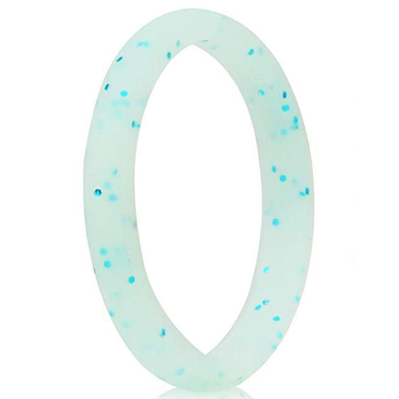Women's Personalized Silica Gel Wide Single Silicone Rings