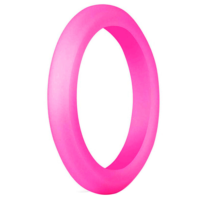 Women's Personalized Silica Gel Wide Single Silicone Rings