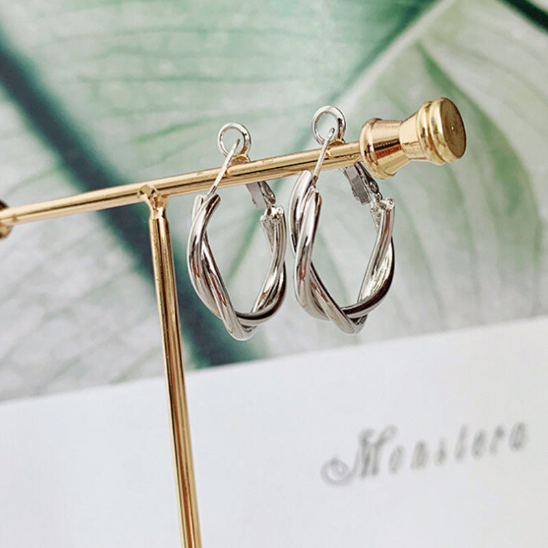 Sense Female Simple Personalized Twist Ear Rings
