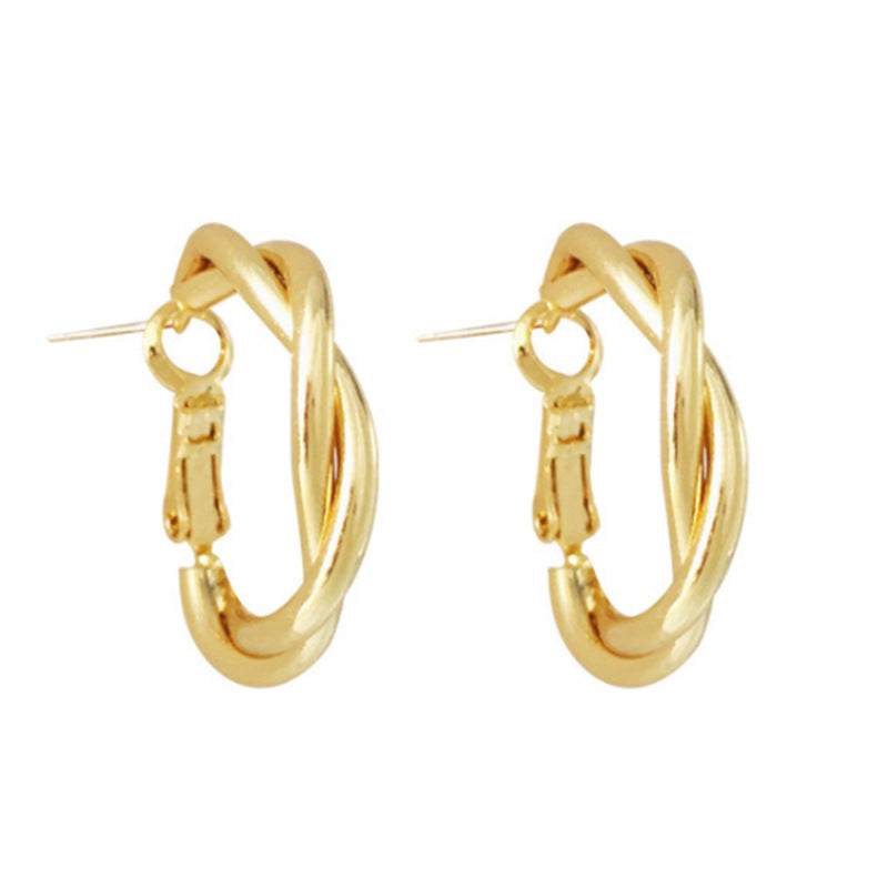 Sense Female Simple Personalized Twist Ear Rings