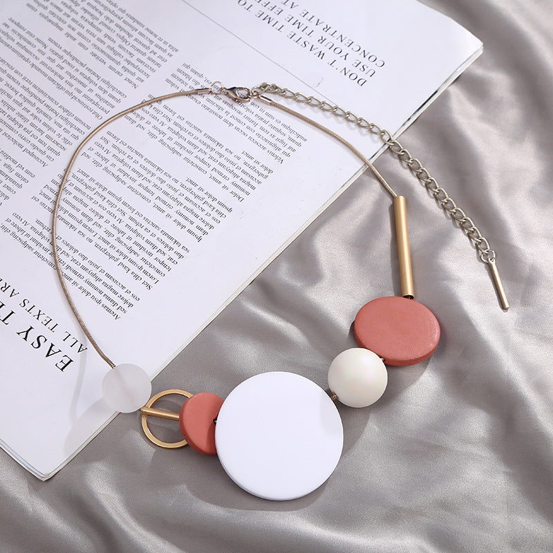 Fashion Irregular Round Lady Daily Sweater Chain Necklace