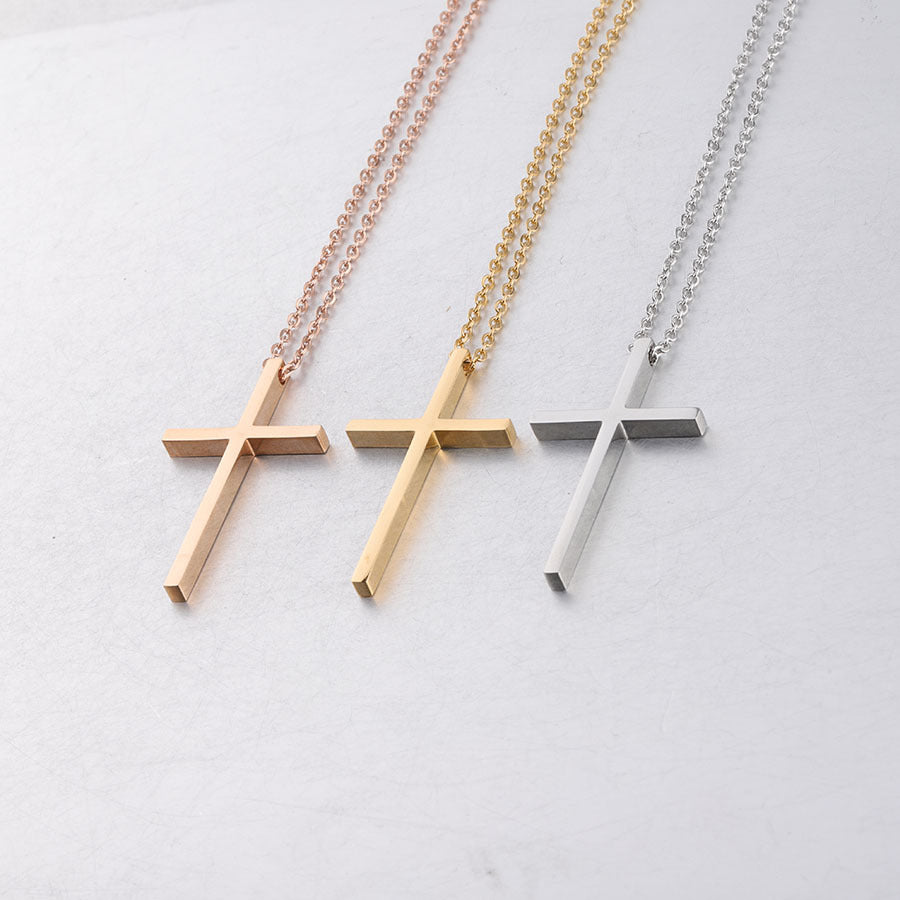 Steel Hip Hop Trend Cross Can Necklaces