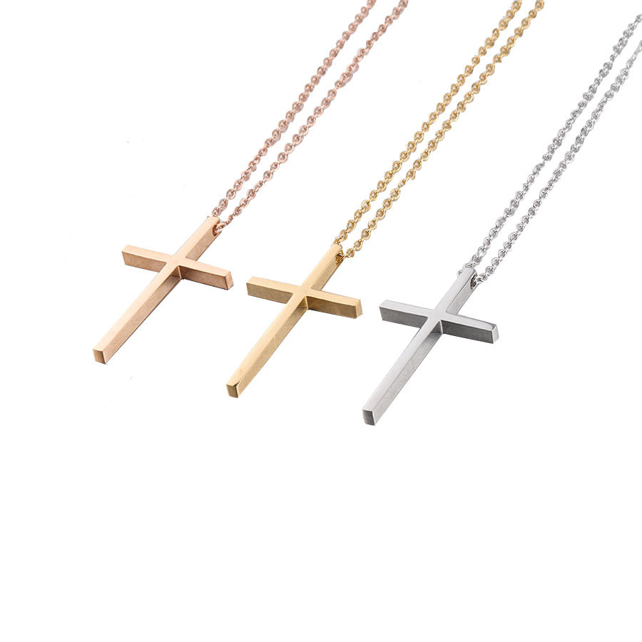 Steel Hip Hop Trend Cross Can Necklaces
