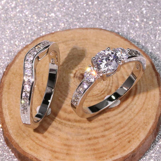 Women's Fashion Alloy Couple Joint Queen Gift Set Rings