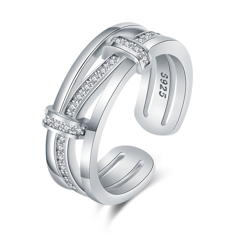 Cold Fashion Elegant Design Full Diamond Ring