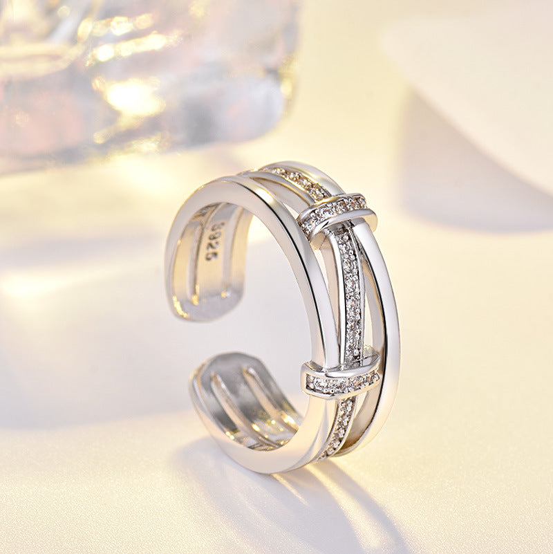 Cold Fashion Elegant Design Full Diamond Ring