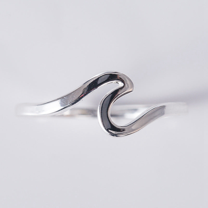 Charming Cool Simple Wave Sier Jewelry Rings