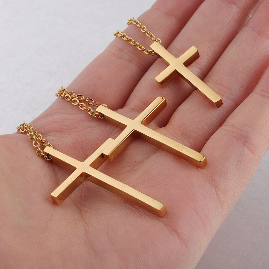 Steel Hip Hop Trend Cross Can Necklaces