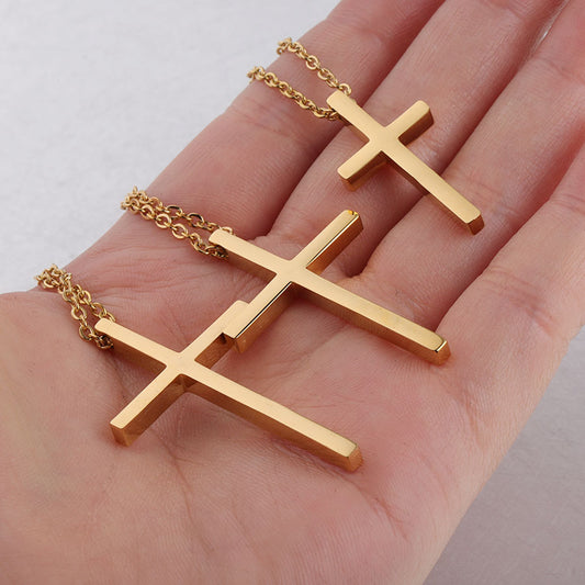 Steel Hip Hop Trend Cross Can Necklaces