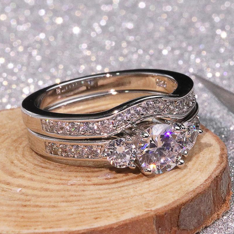 Women's Fashion Alloy Couple Joint Queen Gift Set Rings