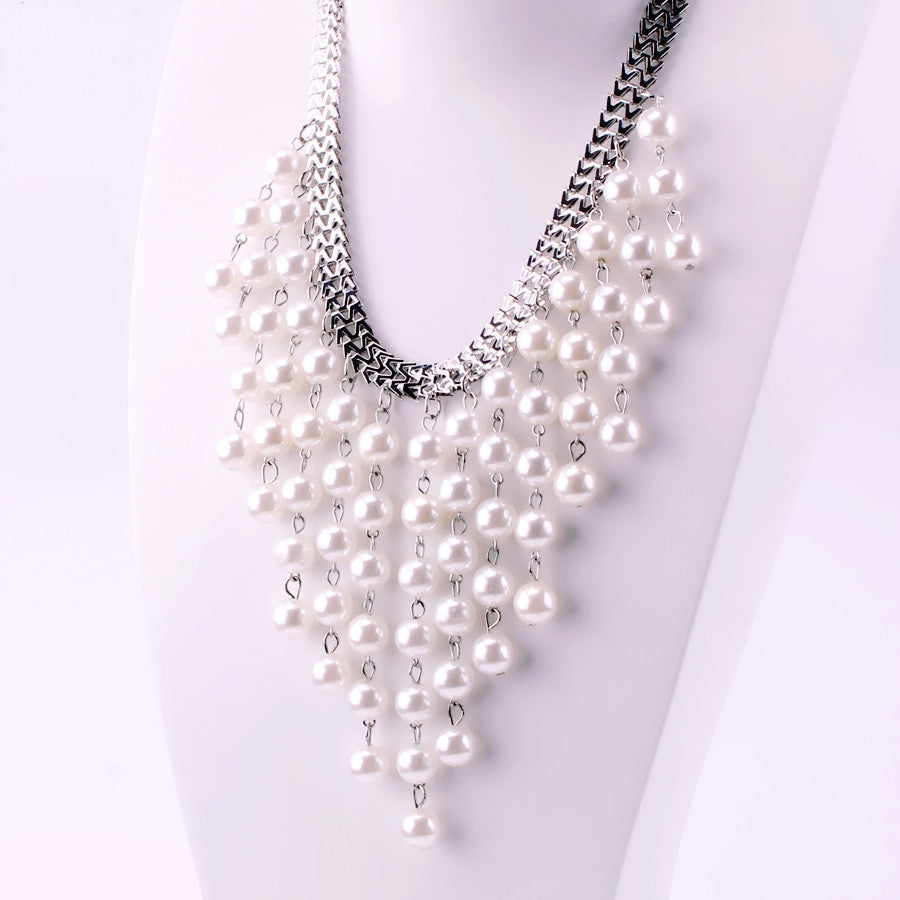 Women's Retro Fashion Elegance Pearl Sweater Chain Necklaces