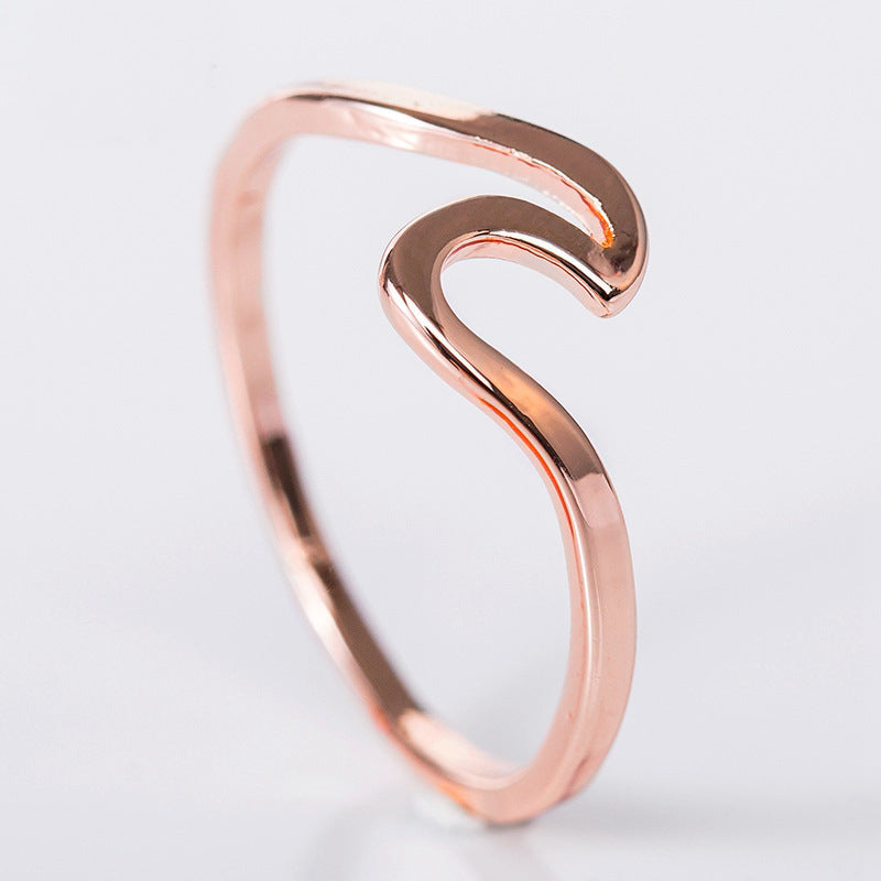 Charming Cool Simple Wave Sier Jewelry Rings