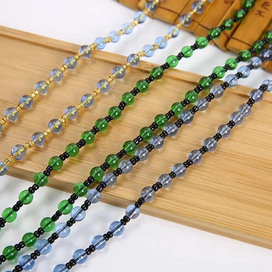 Blue Rope Sweater Chains Beaded Imitation Necklaces