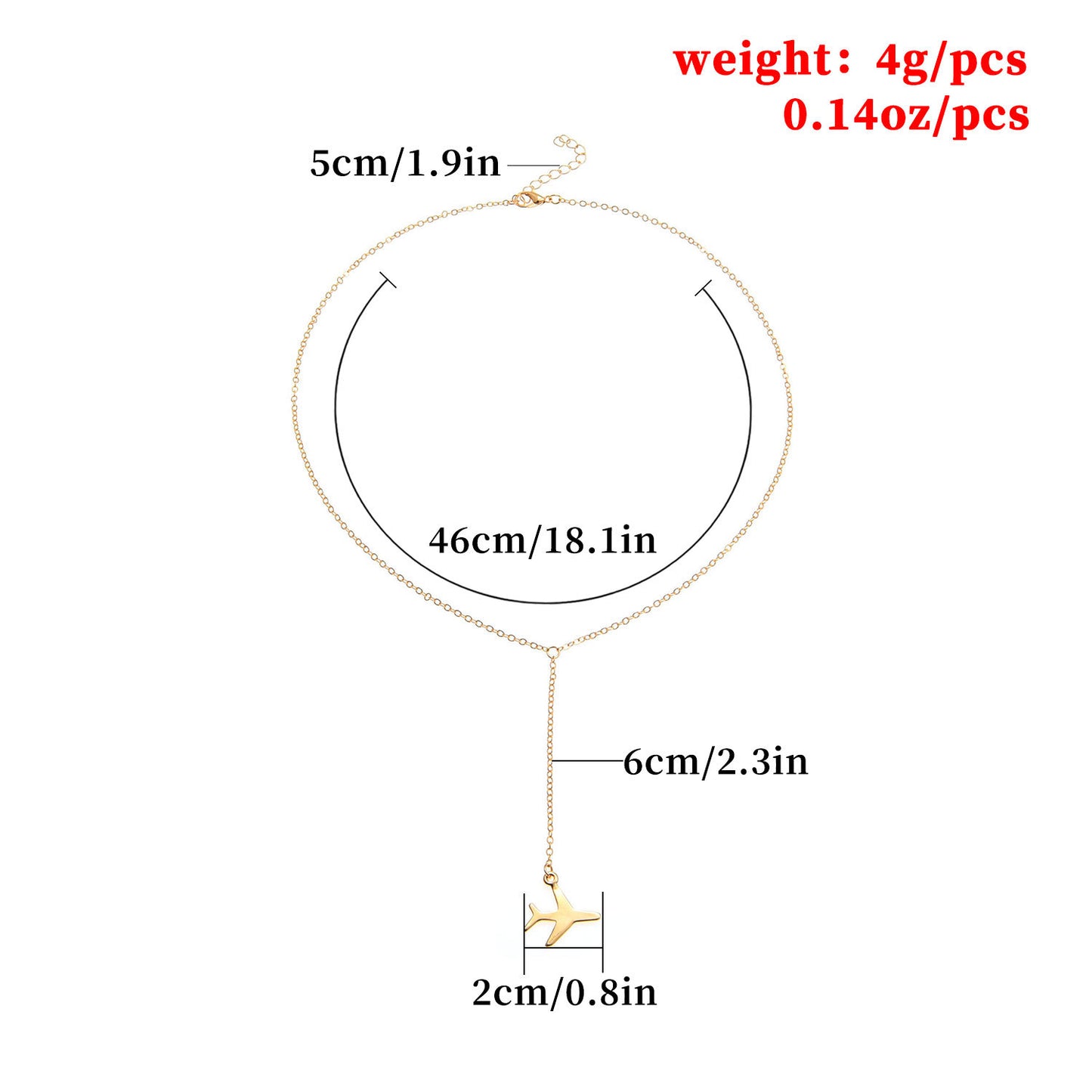 Ornament Short Alloy Aircraft Y-shaped Lady Temperament Necklaces