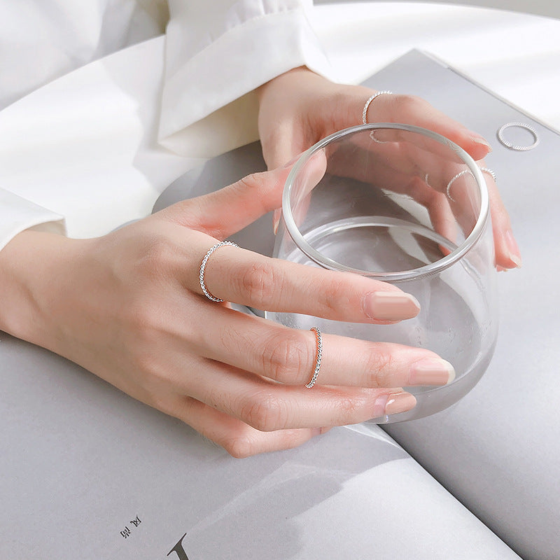 Twist Single Minimalist Twisted Versatile Korean Style Thin Rings