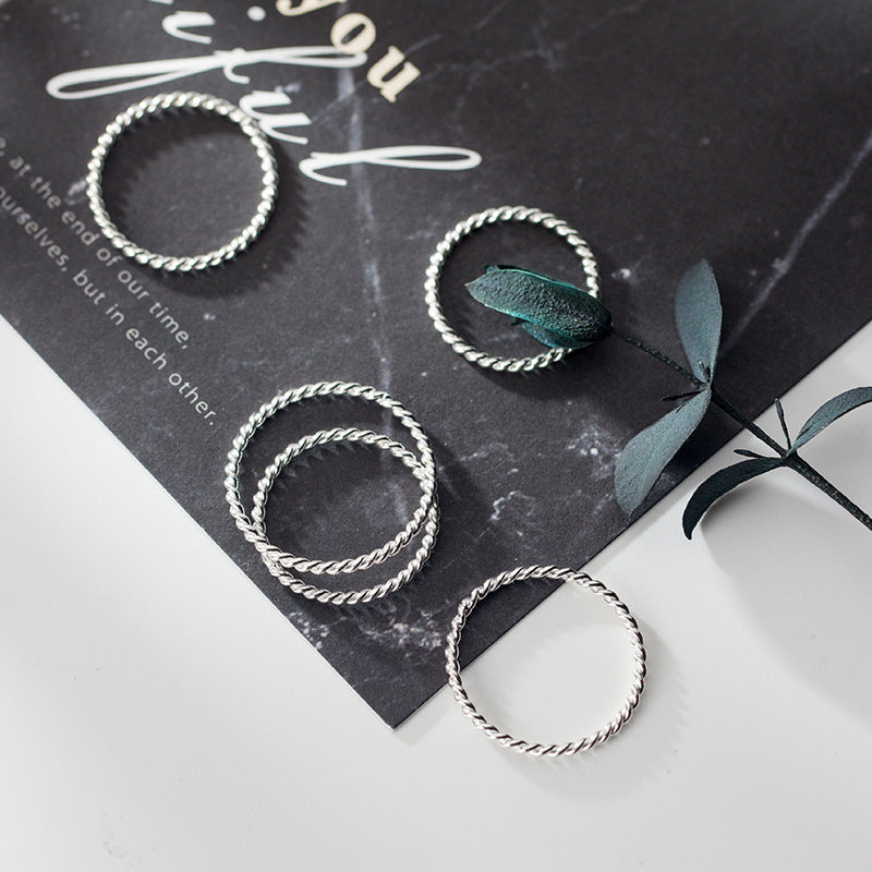 Twist Single Minimalist Twisted Versatile Korean Style Thin Rings