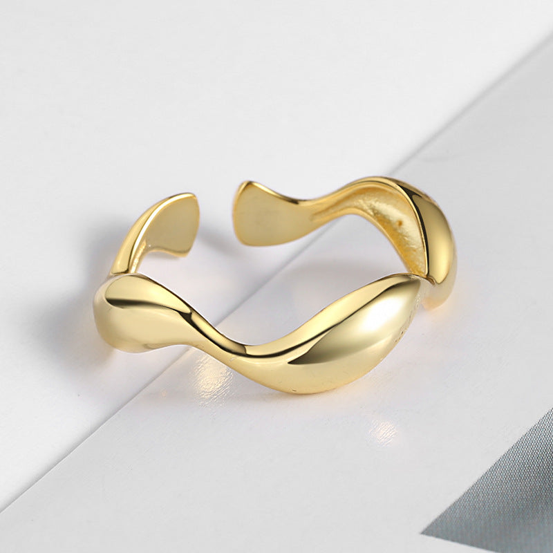 National Fashion Irregular Wave Pattern Smooth Rings