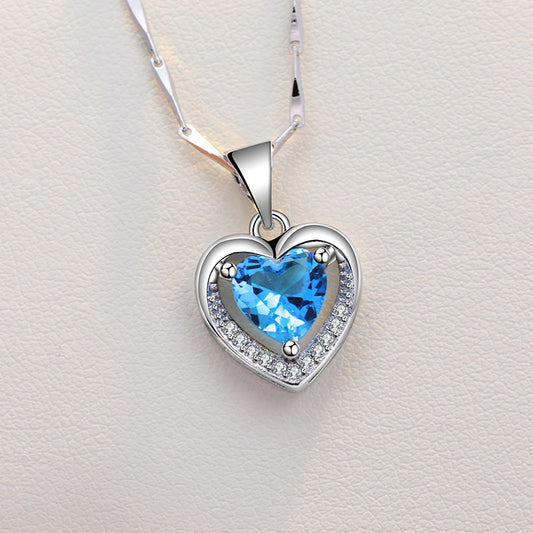 Heart Korean Style Fashion Ornament Blue Pendants