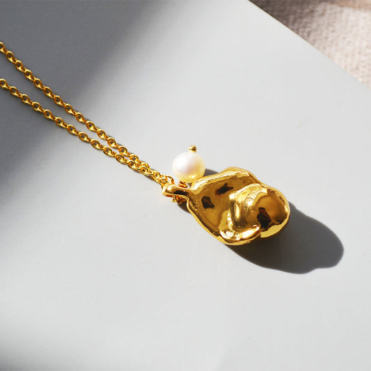 Niche Brass Gold-plated Imitation Baroque Freshwater Necklaces