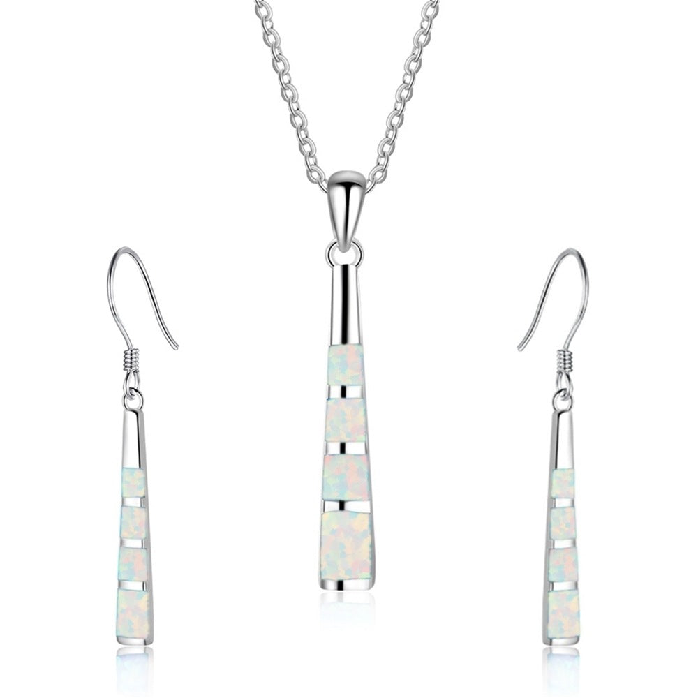 Fashion Simple Long Column Opal Accessories Necklaces