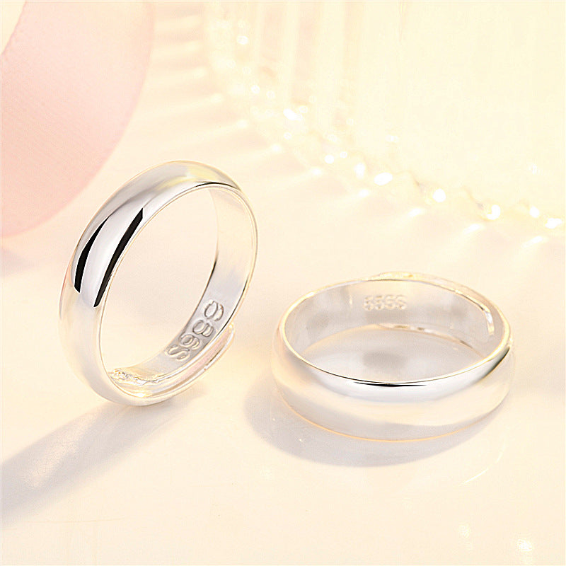 Style Glossy Couple Simple Fashion Nude Rings