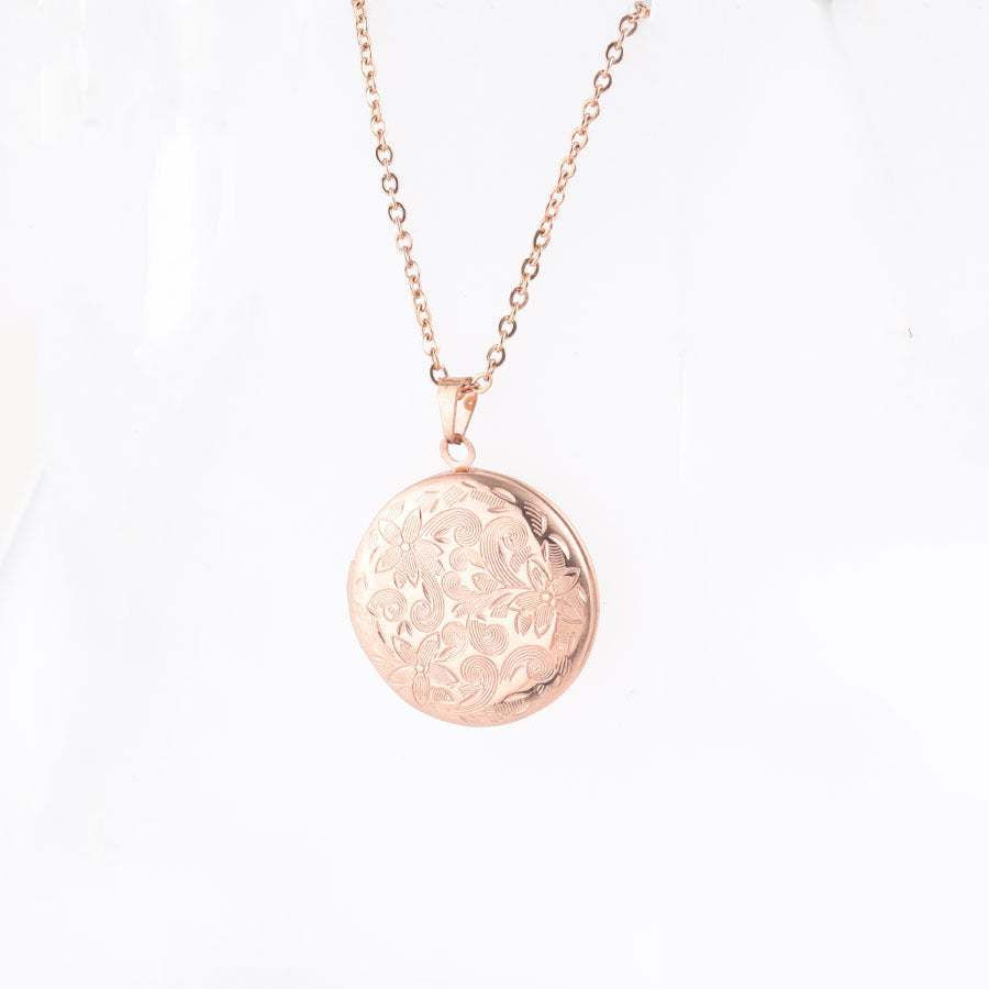 Steel Retro Pattern Surface Round Box Can Necklaces