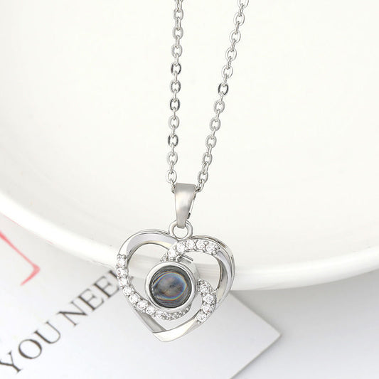 You Projection Sterling Sier Creative Diamond Necklaces