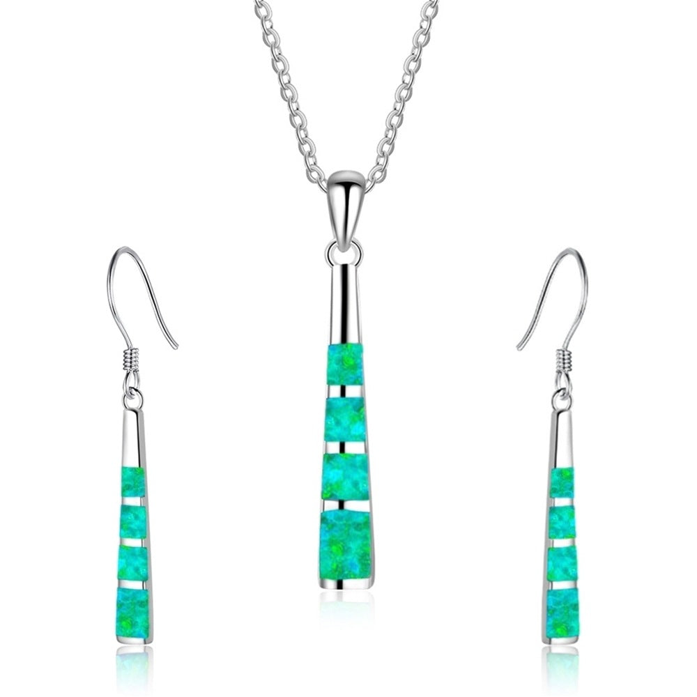 Fashion Simple Long Column Opal Accessories Necklaces