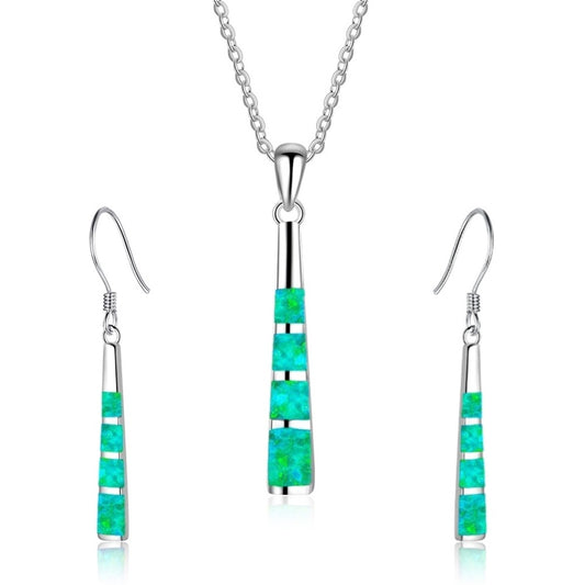 Fashion Simple Long Column Opal Accessories Necklaces