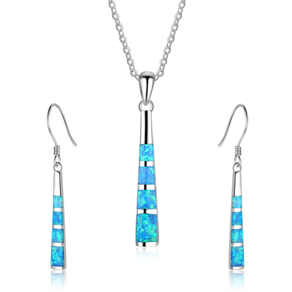 Fashion Simple Long Column Opal Accessories Necklaces