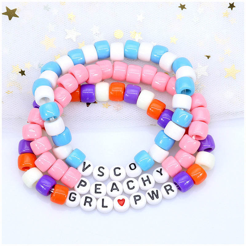 Rainbow Beads Stringed Hand-woven Pieces Suit Bracelets