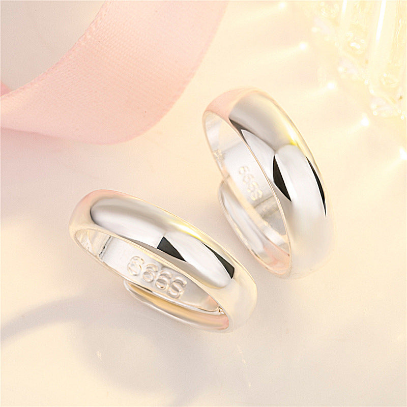 Style Glossy Couple Simple Fashion Nude Rings