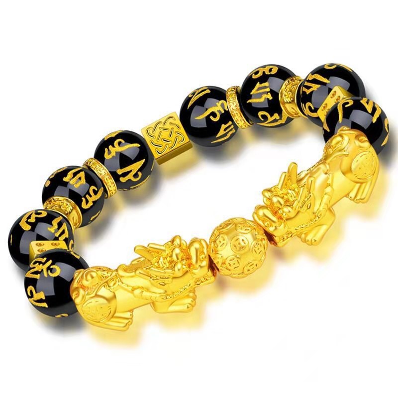 Women's & Men's Exquisite For Couple Imitation Gold Buddha Bracelets