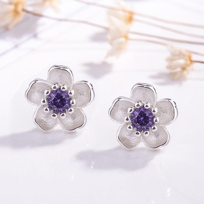 Flower Temperamental Personalized Mori Creative Zircon Earrings