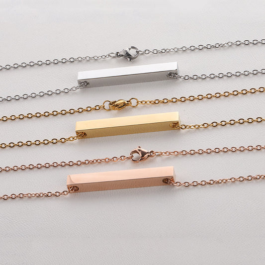 Mirror Stainless Steel Three-dimensional Rod Can Necklaces